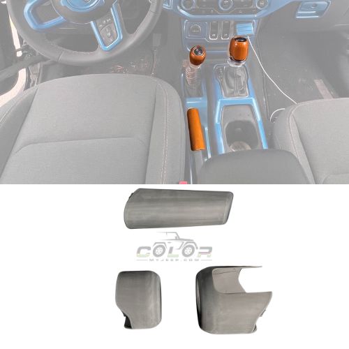 Shifter Knob Brake Lever Interior Accent Cover Trim 3 PCS Set JL, JLU, Sahara, Rubicon, Jeep Wrangler, JT Gladiator
