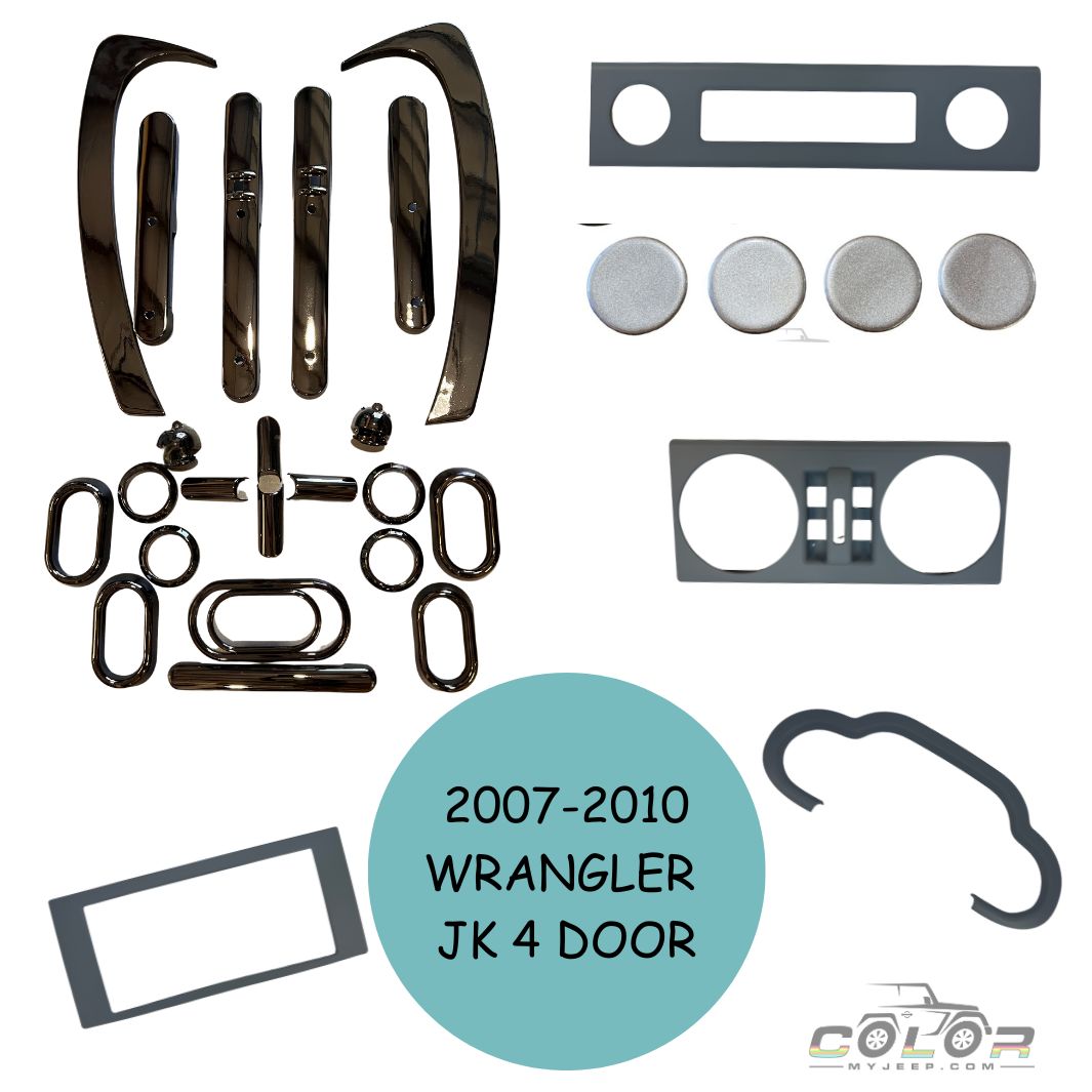 Premium INTERIOR Accent Trim Cover Package Jeep Wrangler JK 2007-2010 4 Dr