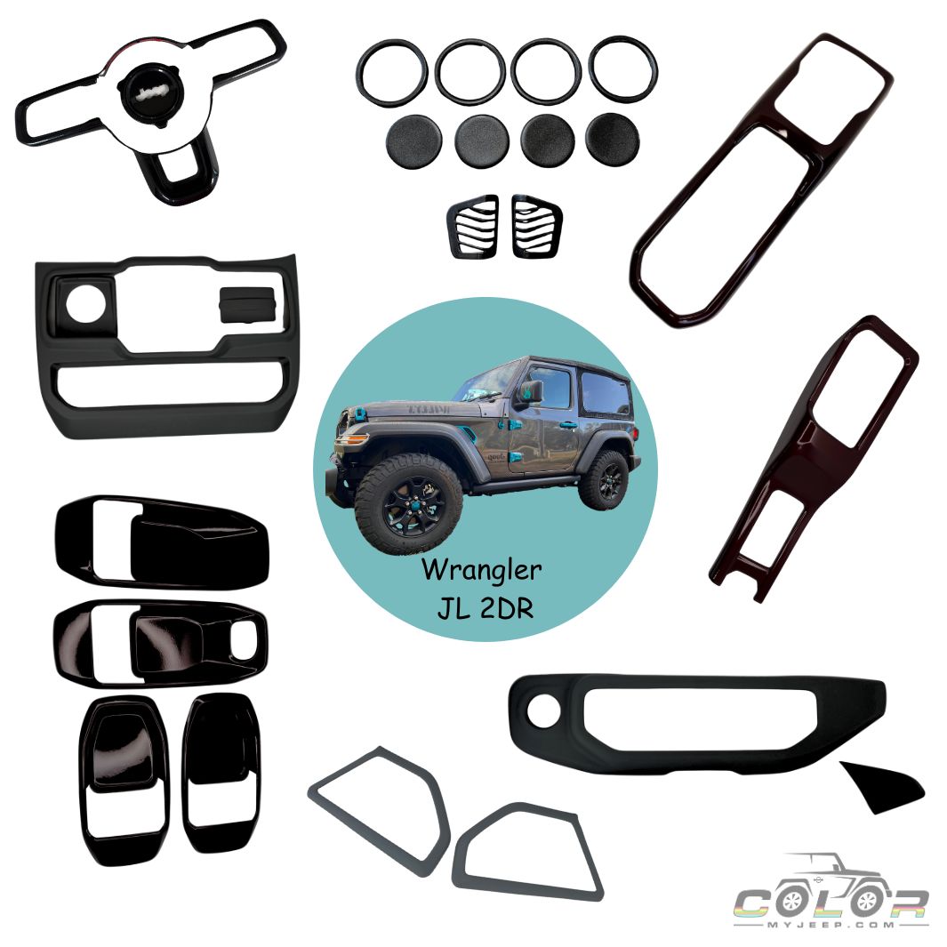 Premium INTERIOR Accent Trim Cover Package Jeep Wrangler JL 2 Dr