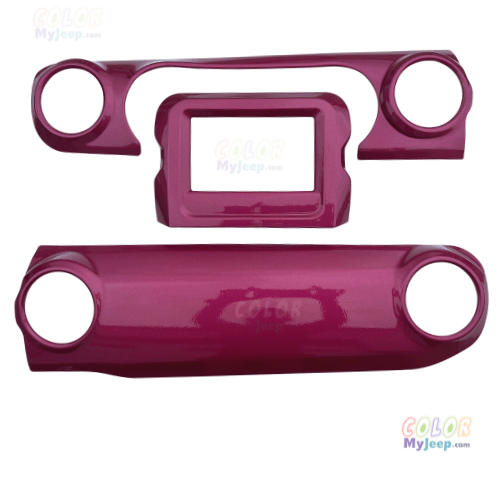 JL, JLU, Sahara, Rubicon, Jeep Wrangler, JT Gladiator Jeep Interior Dash Cover Accent Trim With LCD Surround Trim 3 Piece Set