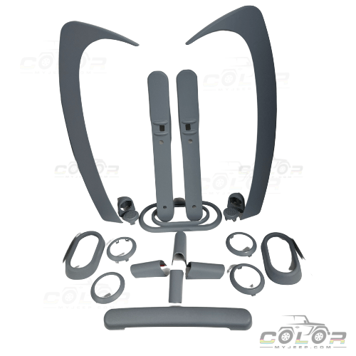 Dashboard Steering Wheel Center Console and Door Interior Bezel Accent Trim MEGA Set JK, JKU, 2007-2010 Wrangler, 2 Door