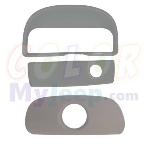 JK, JKU, 2011-2018 Jeep Wrangler,  Front Console  Keyhole Cover and Co-Pilot Storage Handle Interior Bezel Accent Trim 3PCS Set