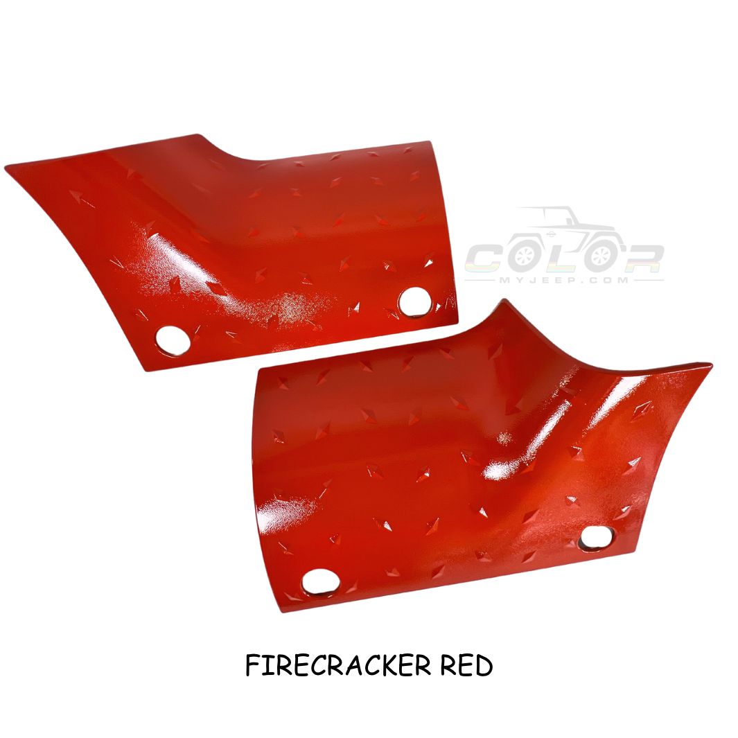 JL, JLU, Sahara, Rubicon, JT Gladiator Body Armor Outer Cowl Exterior Accent Trim 2 PCS Set Diamond Plate Pattern