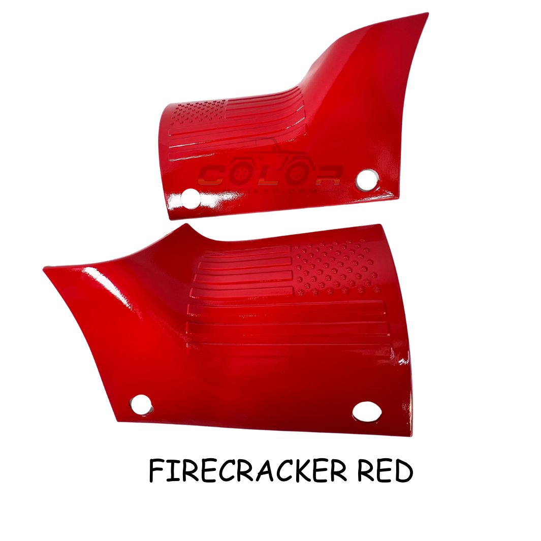 JL, JLU, Sahara, Rubicon, JT Gladiator Body Armor Outer Cowl Exterior Accent Trim 2 PCS Set American Flag Pattern