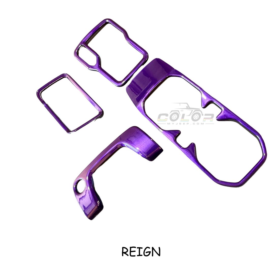 JL, JLU, Sahara, Rubicon, Jeep Wrangler, JT Gladiator Front Seat Center Console Bezel Accent Cover Trim 4PCS  Set