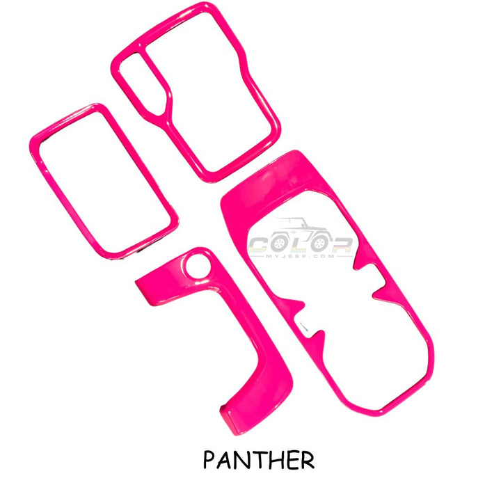 JL, JLU, Sahara, Rubicon, Jeep Wrangler, JT Gladiator Front Seat Center Console Bezel Accent Cover Trim 4PCS  Set