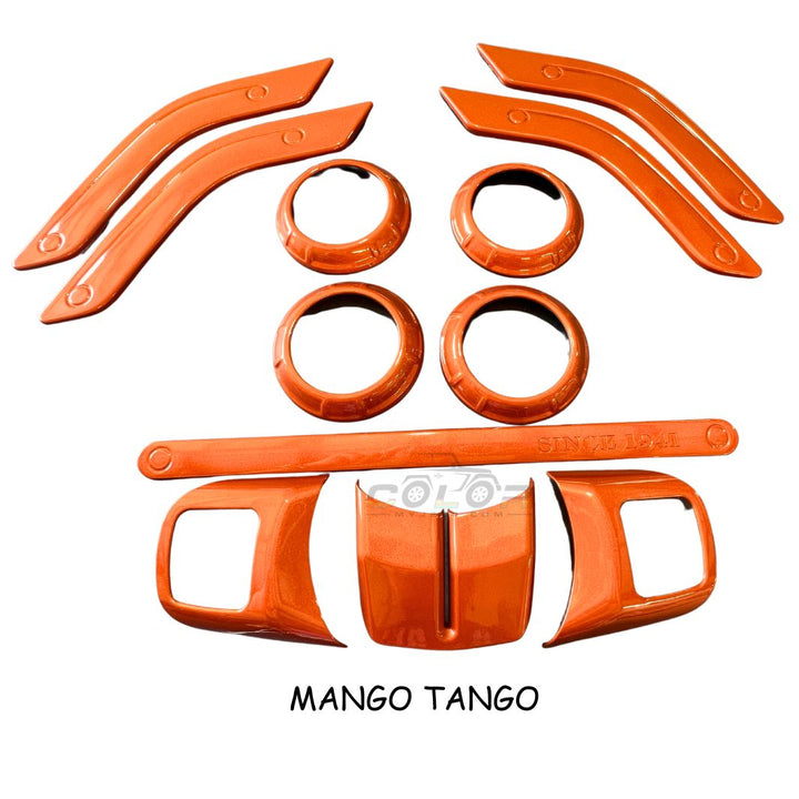 JK Dash, Door and Steering Wheel Interior Bezel Accent Trim 12 Piece Set