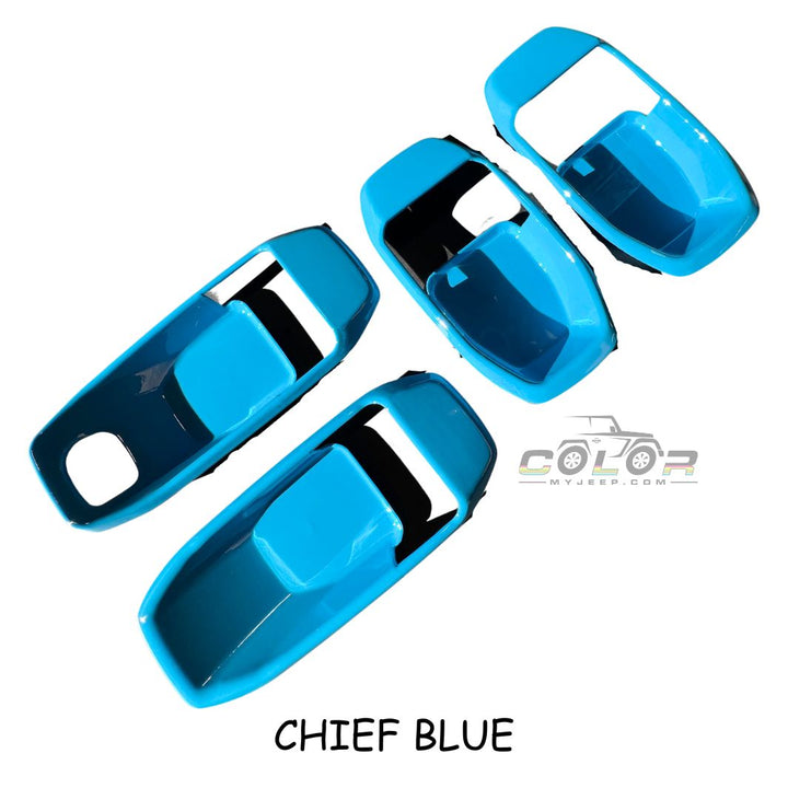 Door Handle Bowl Trim 4 Door, JL, JLU Sahara, Rubicon, Wrangler, JT Gladiator Jeep Interior 4 Piece Set