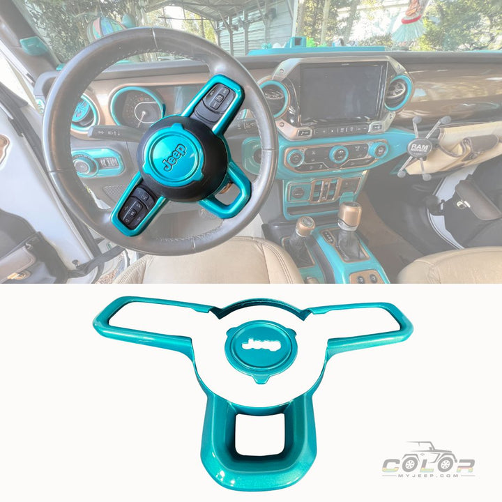 Steering Wheel and Center Hub Trim 2 PCS set, JL/JLU GLADIATOR
