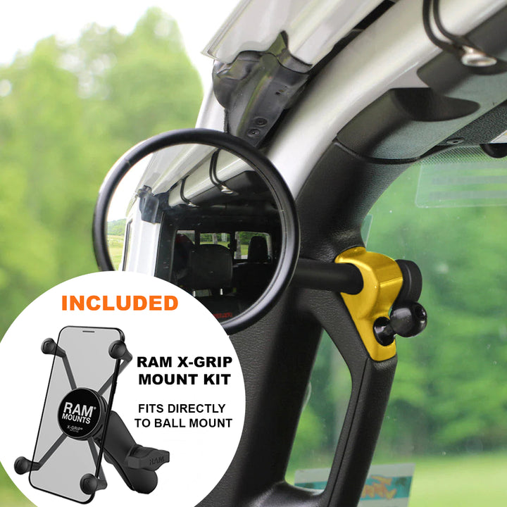 **2024** Gladiator / JT A-Pillar Side Jeep Mirrors with Base Mount Driver AND Passenger