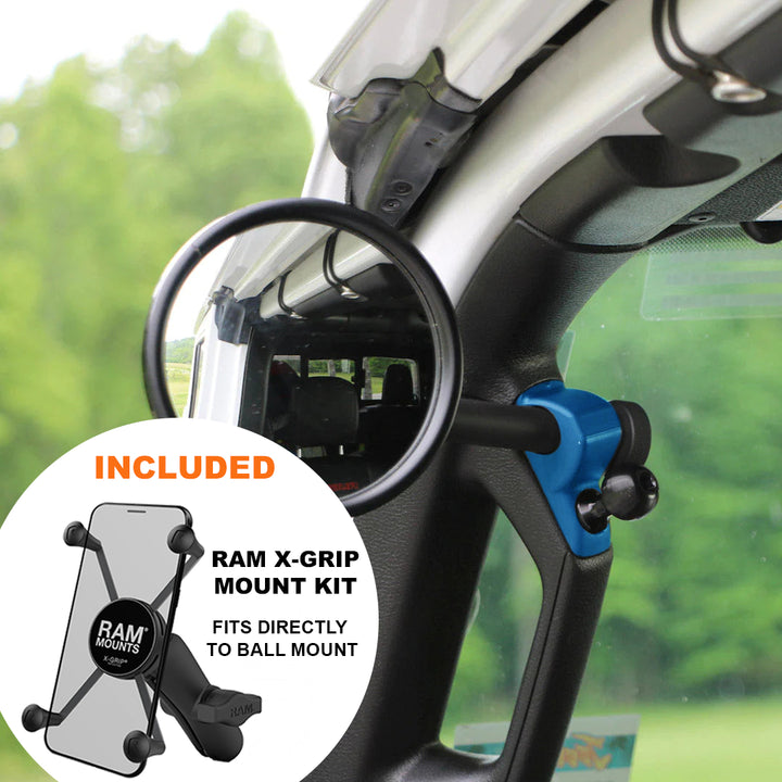**2024** JL/JLU A-Pillar Side Jeep Mirrors with Base Mount Driver AND Passenger