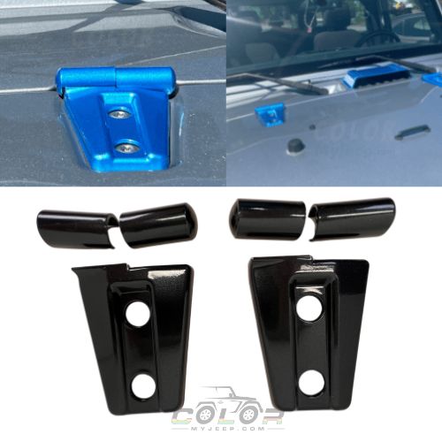 Hood Hinge Accent Covers Exterior Jeep Trim JK, JKU Wrangler 2007-2018