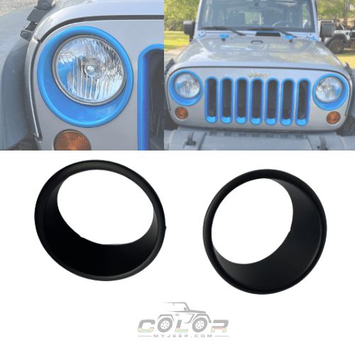 Headlight Surround Trim Accent Cover Surrounds Exterior Jeep Trim JK, JKU Wrangler 2007-2018