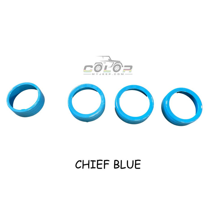 Knob Trim Air Conditioner Media Headlight Control Knob Kit 4PCS Set JL, JLU, Sahara, Rubicon, Jeep Wrangler, JT Gladiator