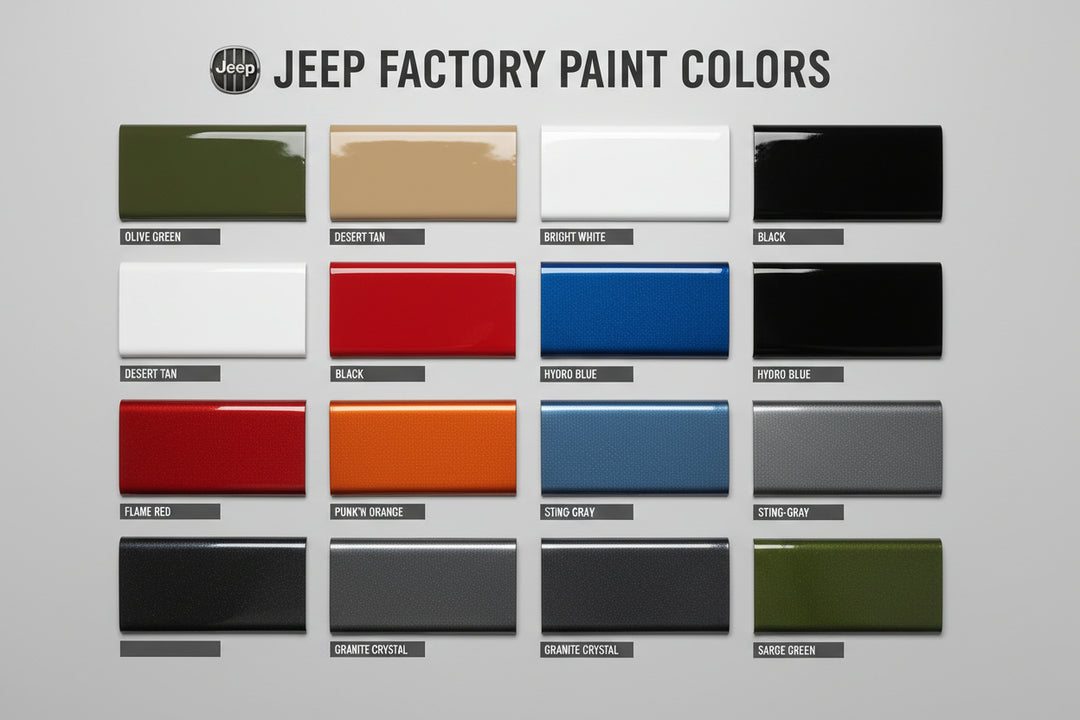 Color Sample JEEP OEM FACTORY COLORS