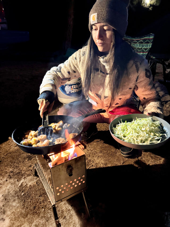 Hekla with Trident Buner: Cooking and Campfire in One Box!