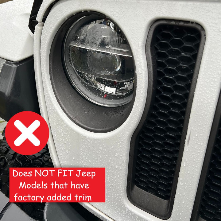 Headlight Bezel Surround Accent Cover Trim Set JL, JLU, Jeep Wrangler, JT, Gladiator. 2018-2023 See Full Description to Confirm Fit! OPEN BOX/FINAL SALE