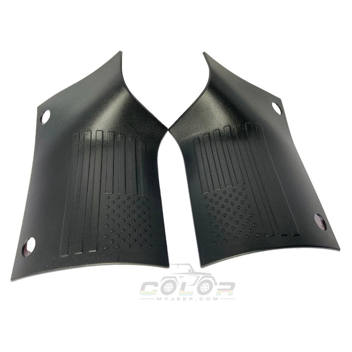 JL, JLU, Sahara, Rubicon, JT Gladiator Body Armor Outer Cowl Exterior Accent Trim 2 PCS Set American Flag Pattern