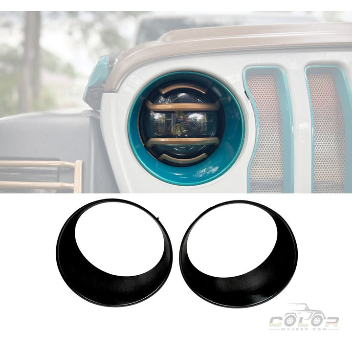 Headlight Bezel Surround Accent Cover Trim Set JL, JLU, Jeep Wrangler, JT, Gladiator. 2018-2023 See Full Description to Confirm Fit! OPEN BOX/FINAL SALE