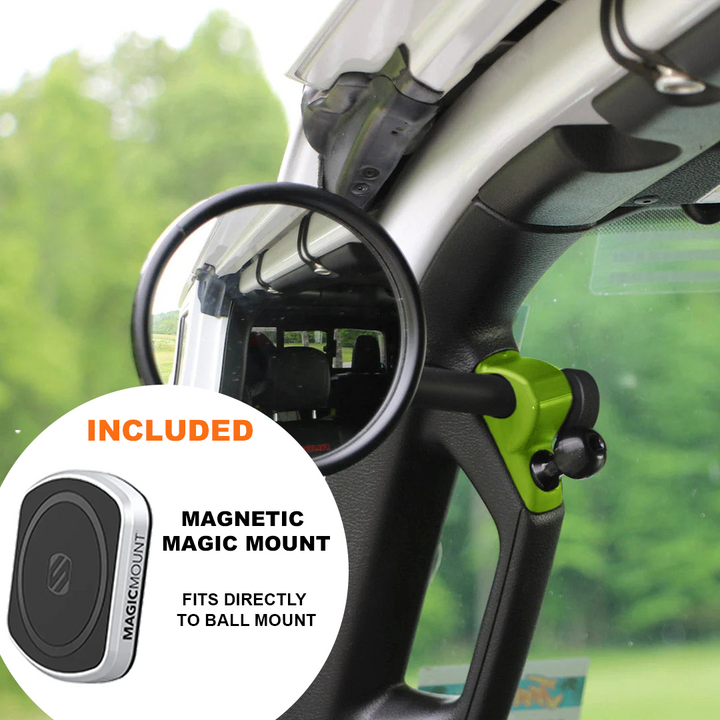 **2024** JL/JLU A-Pillar Side Jeep Mirrors with Base Mount Driver AND Passenger