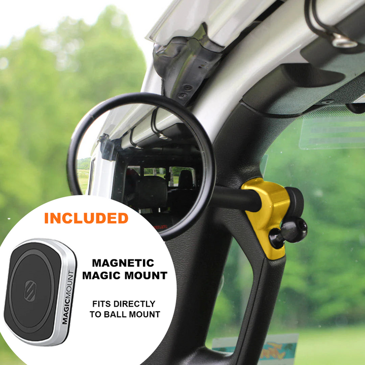 **2024** JL/JLU A-Pillar Side Jeep Mirrors with Base Mount Driver AND Passenger