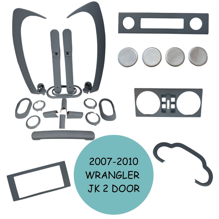 Premium INTERIOR Accent Trim Cover Package Jeep Wrangler JK 2007-2010 2 Dr