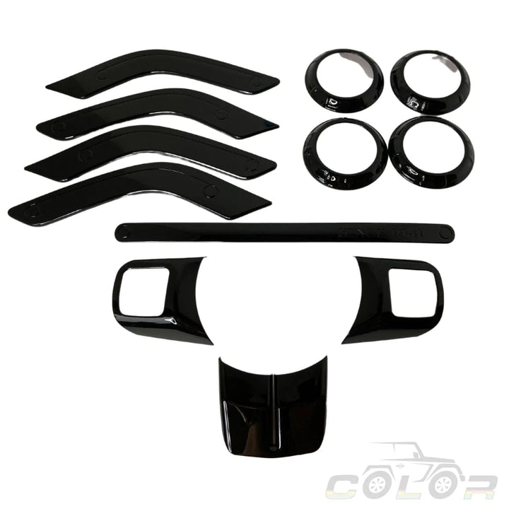 CMJ Interior Trim Dash, Door and Steering Wheel Interior Bezel Accent Trim 12 Piece Set