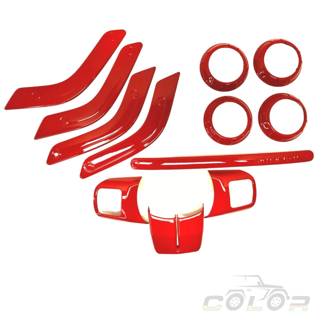 CMJ Interior Trim Dash, Door and Steering Wheel Interior Bezel Accent Trim 12 Piece Set