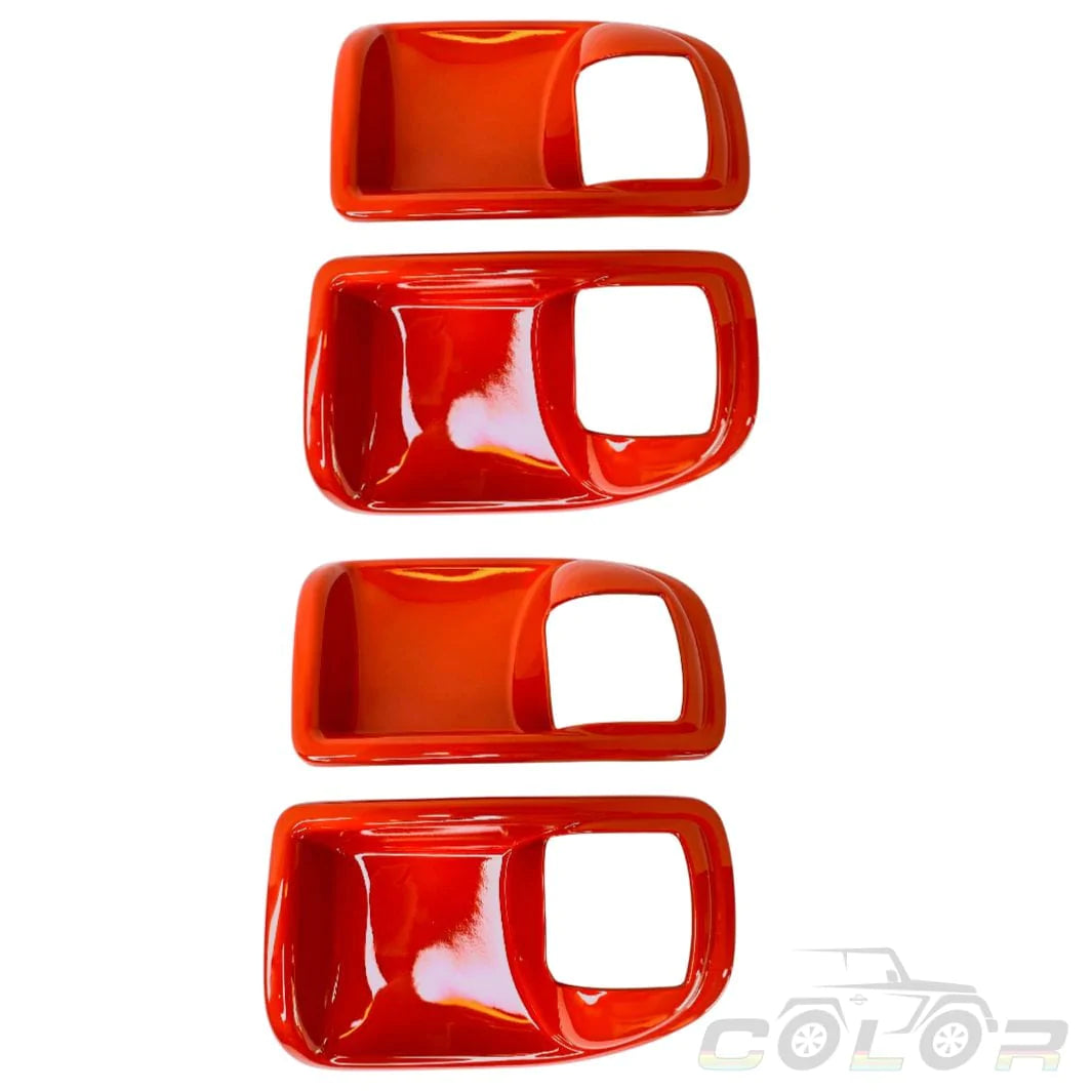Jeep Trim Interior Trim 4 DOOR / ORANGE Punk’N Metallic PE4 JK Door Bowl Covers Interior Accent Trim 2 Door or 4 Door