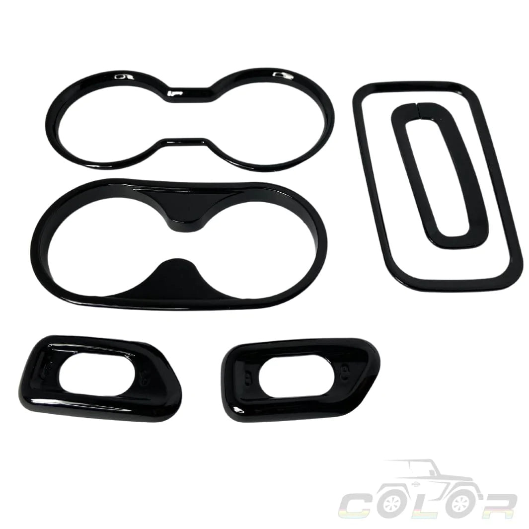 Jeep Trim Interior Trim BLACK Diamond Black Crystal PXJ JK Interior Bezel Accent Trim 6 Piece Set